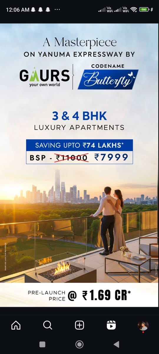 WhatsApp image for Gaur Ultra-Luxury Apartments Sector 22D Yamuna Expressway | City: Noida | Builder: Independent | Sizes: 3 & 4 BHK Apartments | Price List: N/A | Brochure: N/A | Floor Plan: N/A
